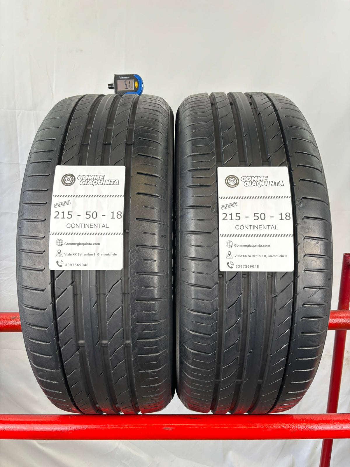 Pneumatici usati 215 50 r18 92w Gomme Estive 2 PZ Continental Batt 5,6mm Dot 20