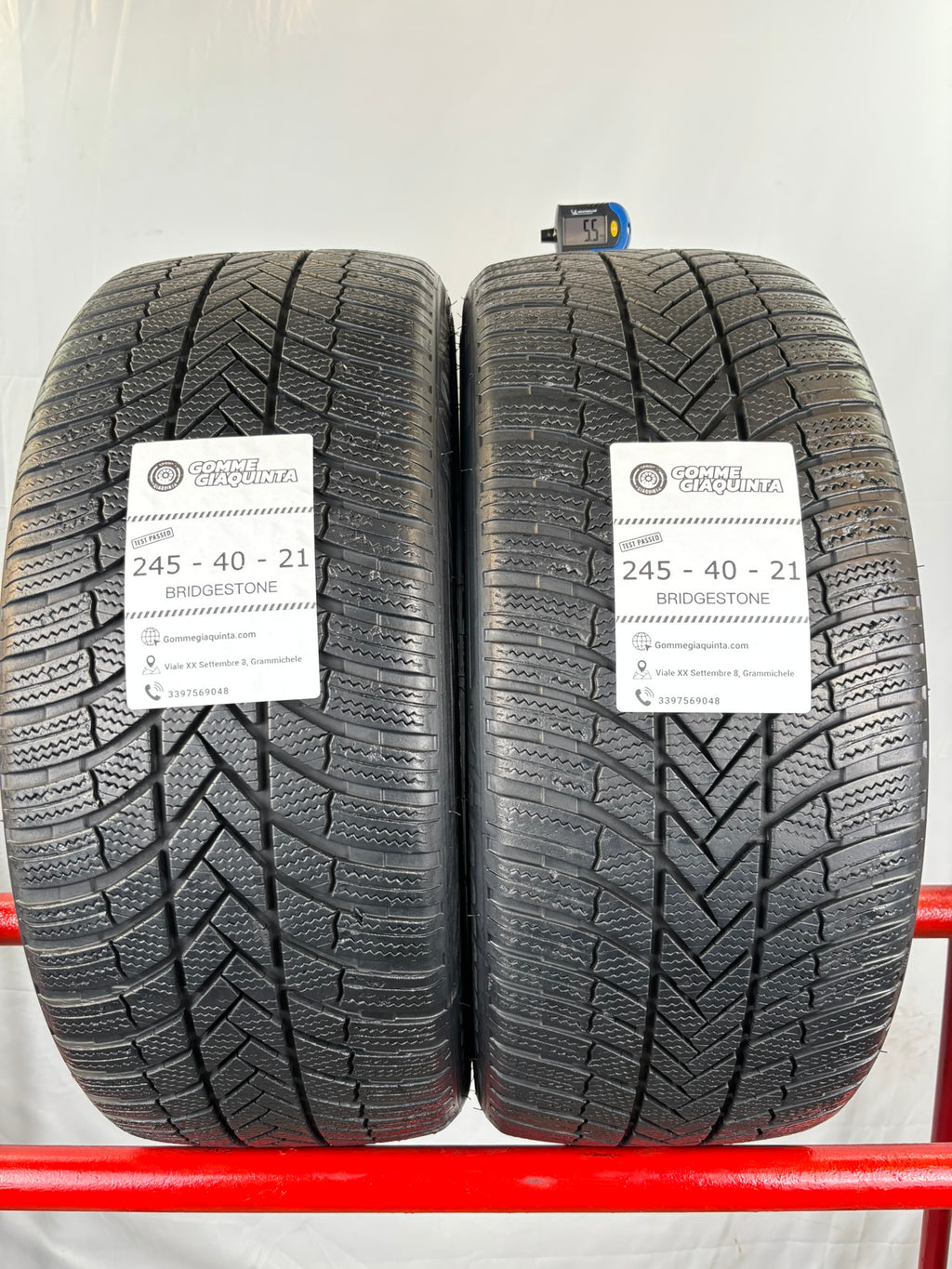 Pneumatici usati 245 40 r21 100v Gomme Invernali 2 PZ Bridgestone Batt 5,5mm Dot23