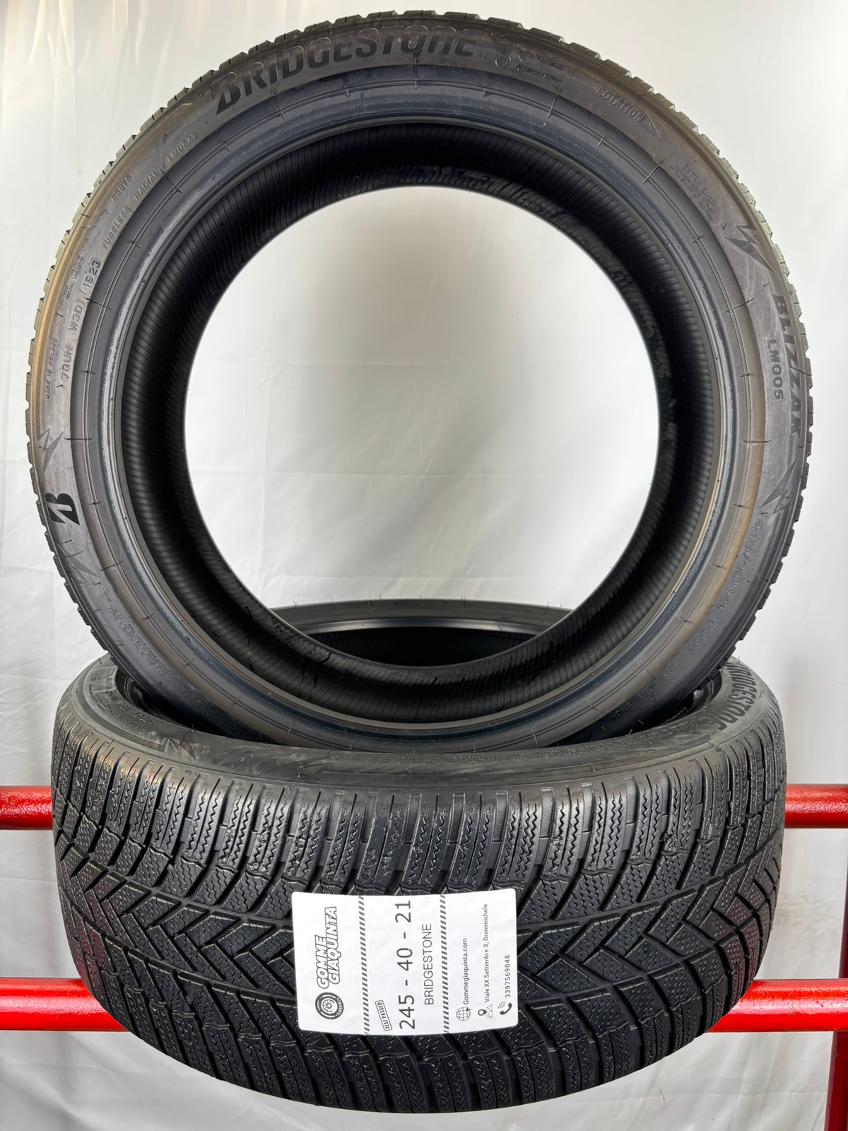 Pneumatici usati 245 40 r21 100v Gomme Invernali 2 PZ Bridgestone Batt 5,5mm Dot23