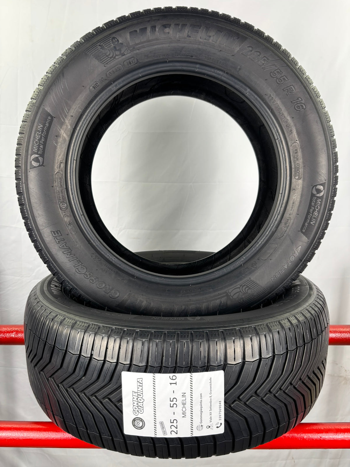 Pneumatici usati 225 55 r16 99w Gomme 4 Stagioni 2 PZ Michelin Batt 5,2mm Dot 17