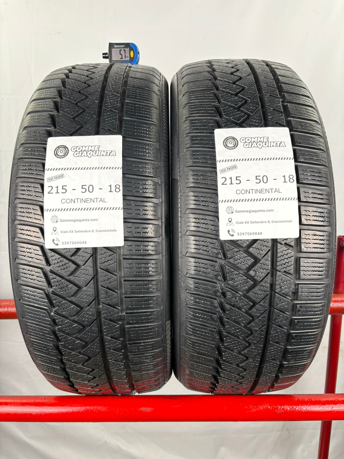 Pneumatici usati 215 50 r18 92v Gomme Invernali 2 PZ Continental Batt5,7mm Dot20