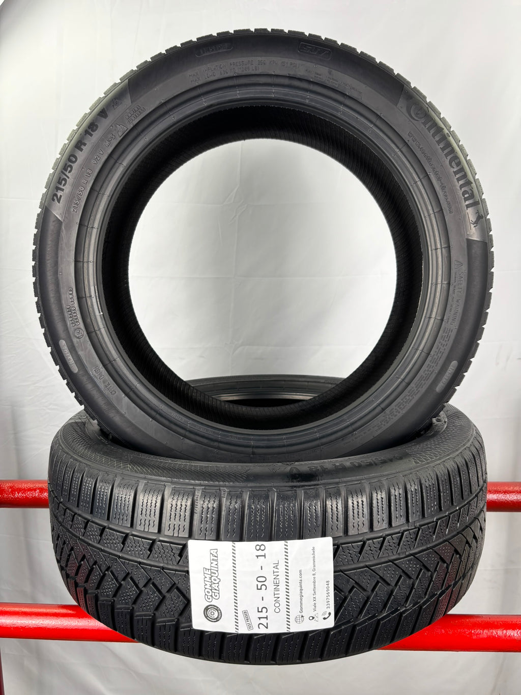 Pneumatici usati 215 50 r18 92v Gomme Invernali 2 PZ Continental Batt5,7mm Dot20