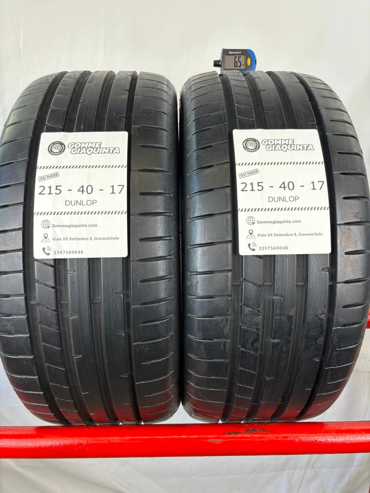 Pneumatici usati 215 40 r17 87y Gomme Estive 2 PZ Dunlop Batt 6,5mm Dot 19