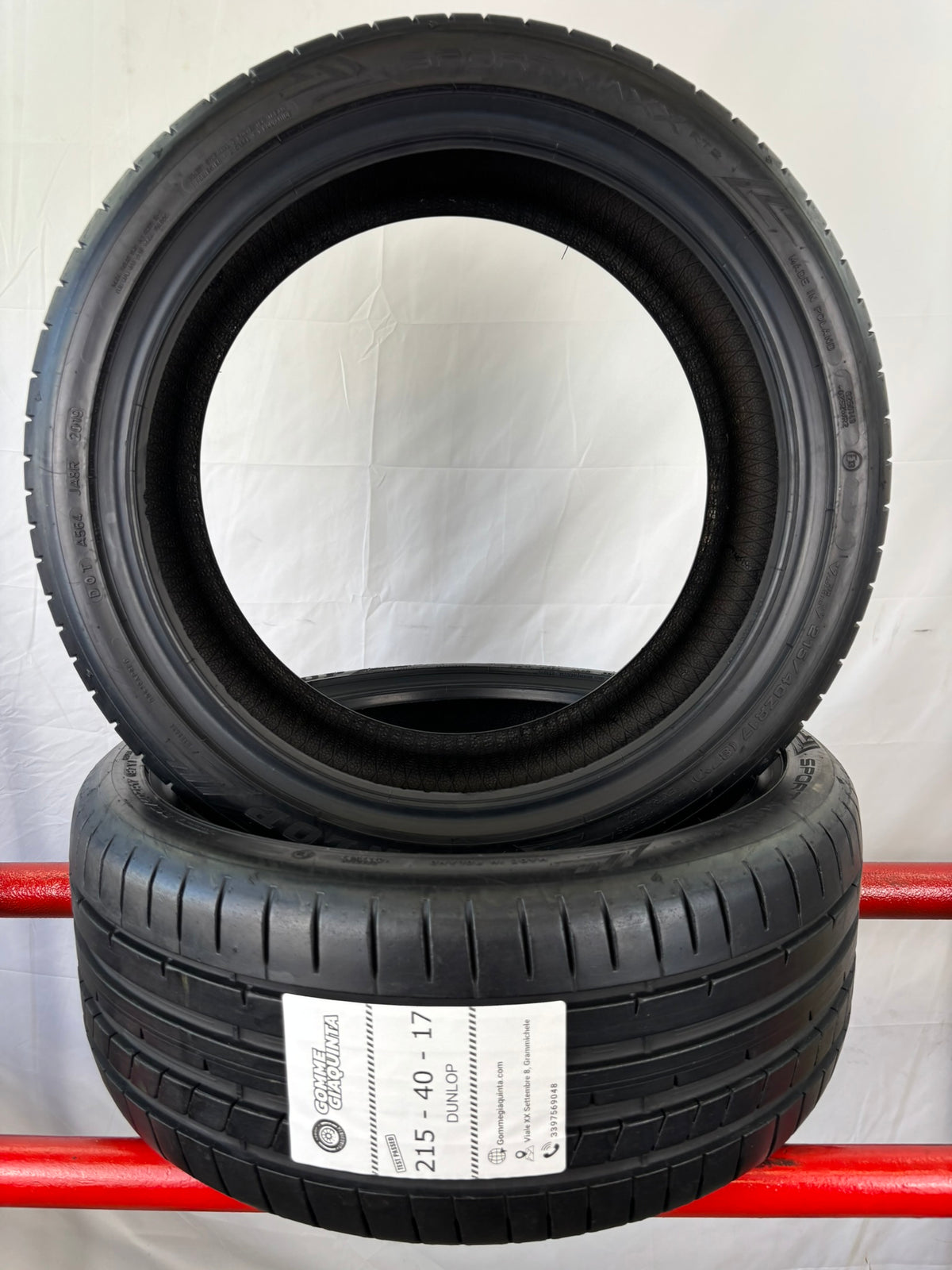 Pneumatici usati 215 40 r17 87y Gomme Estive 2 PZ Dunlop Batt 6,5mm Dot 19