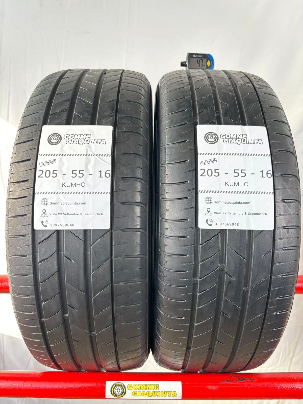 Pneumatici usati 205 55 r16 91v Gomme Estive 2 PZ Kumho Batt 4,7mm Dot 24