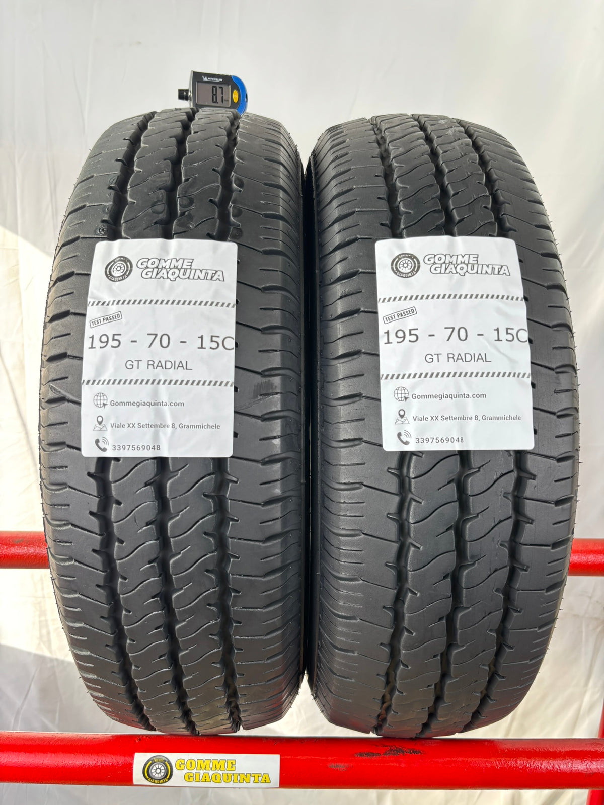 Pneumatici usati 195 70 r15 104r Gomme Estive 2 PZ Gt-radial Batt 8,5mm Dot 24