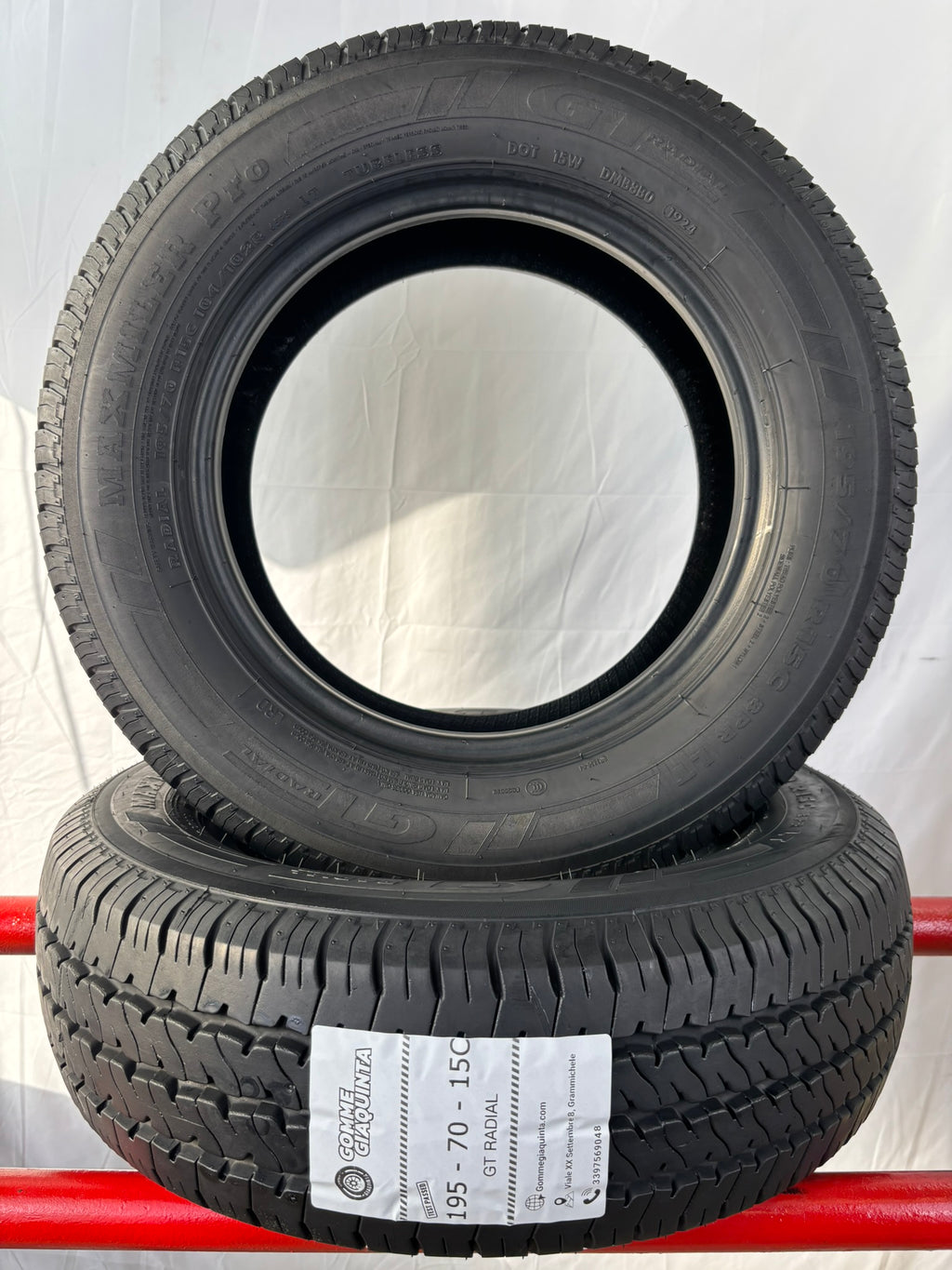 Pneumatici usati 195 70 r15 104r Gomme Estive 2 PZ Gt-radial Batt 8,5mm Dot 24
