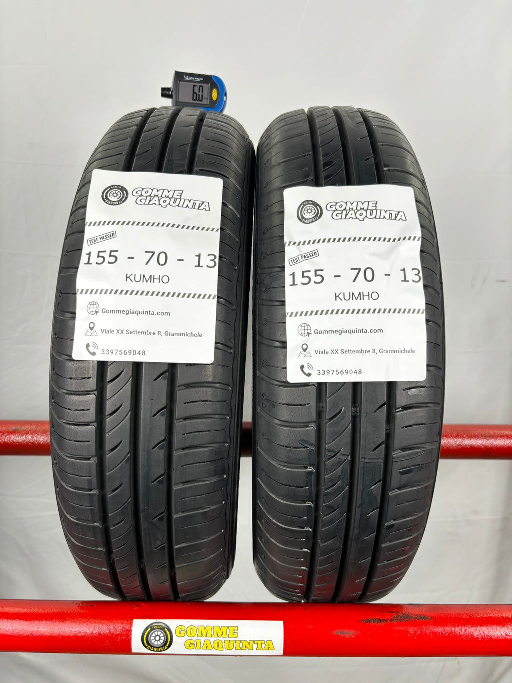 Pneumatici usati 155 70 r13 75t Gomme Estive 2 PZ Kumho Batt 6,0mm Dot 23