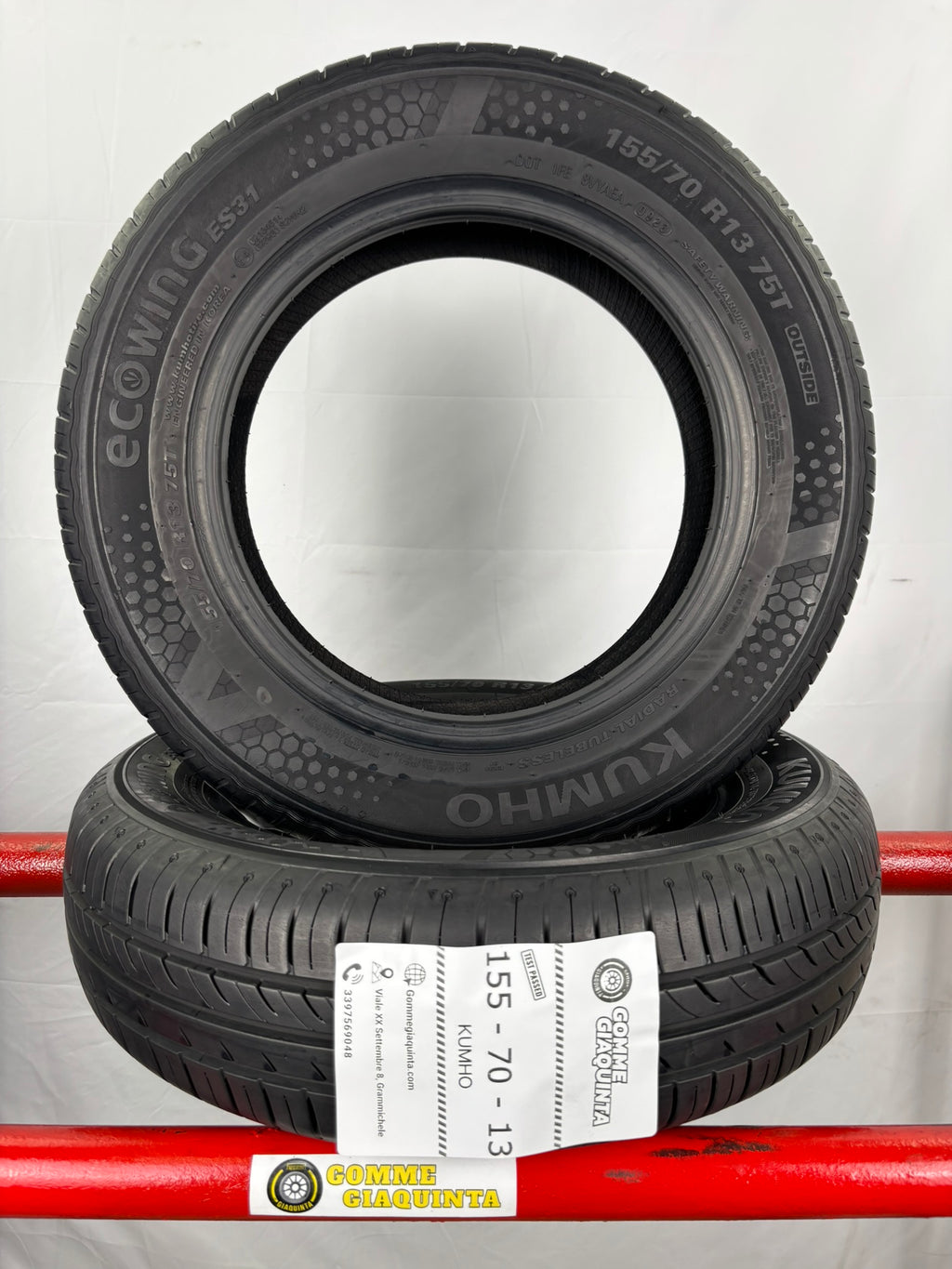 Pneumatici usati 155 70 r13 75t Gomme Estive 2 PZ Kumho Batt 6,0mm Dot 23