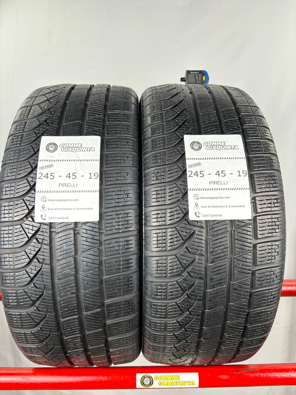 Pneumatici usati 245 45 r19 102v Gomme Invernali 2 PZ Pirelli Batt 5,7mm Dot 24