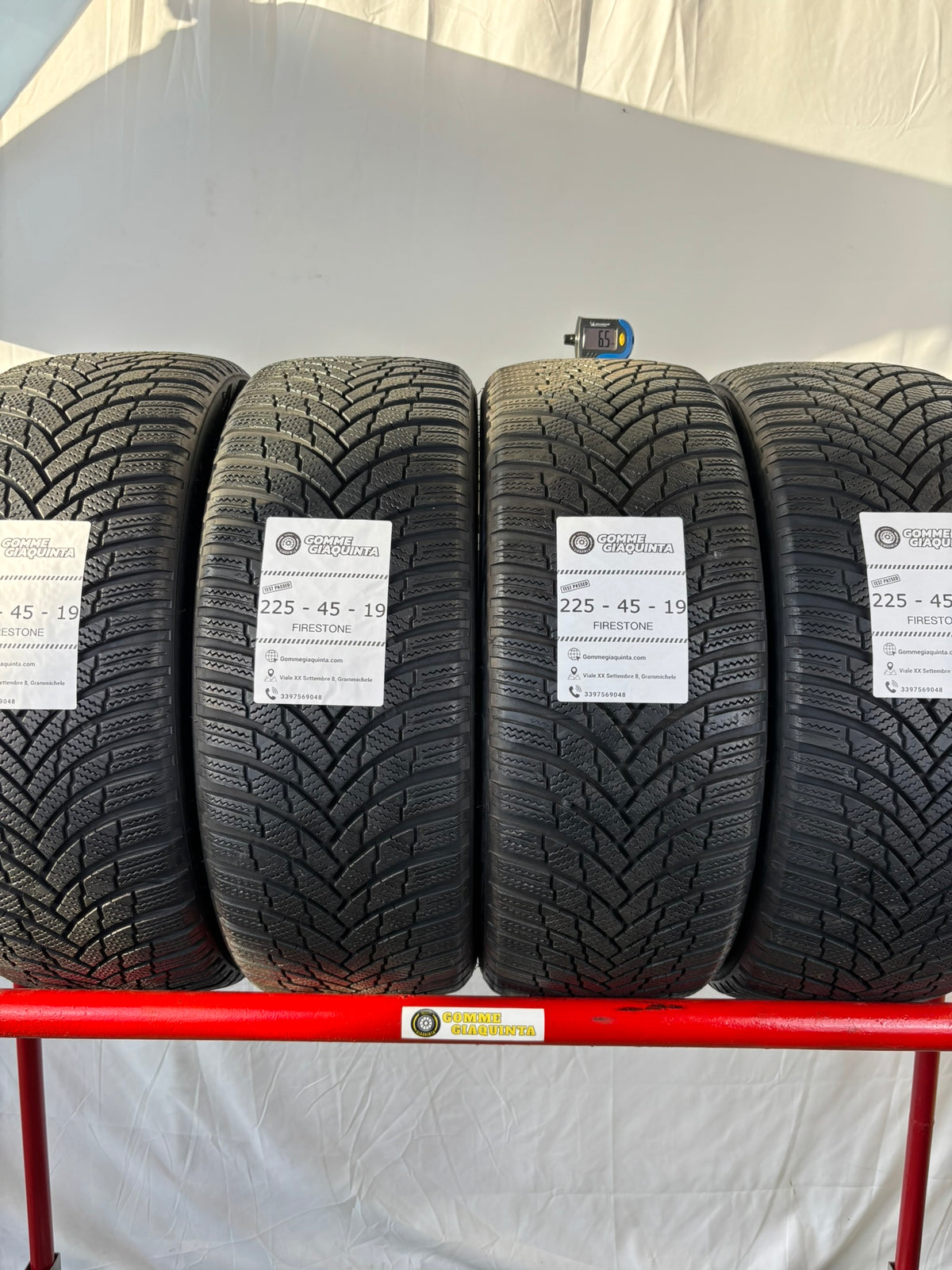 Pneumatici usati 225 45 r19 96V Gomme Invernale 4 PZ Firestone Batt 6.5mm Dot 20