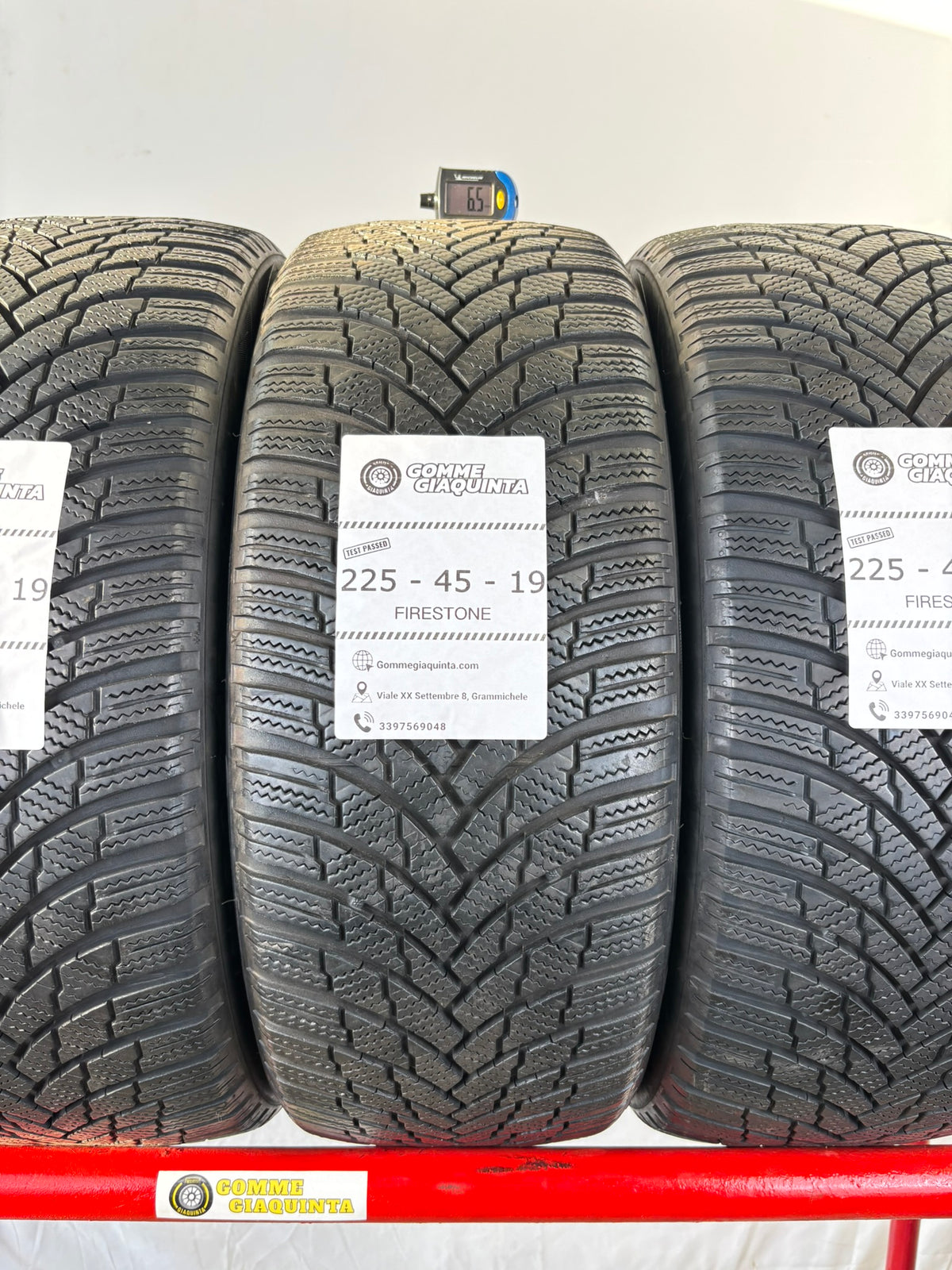 Pneumatici usati 225 45 r19 96V Gomme Invernale 4 PZ Firestone Batt 6.5mm Dot 20