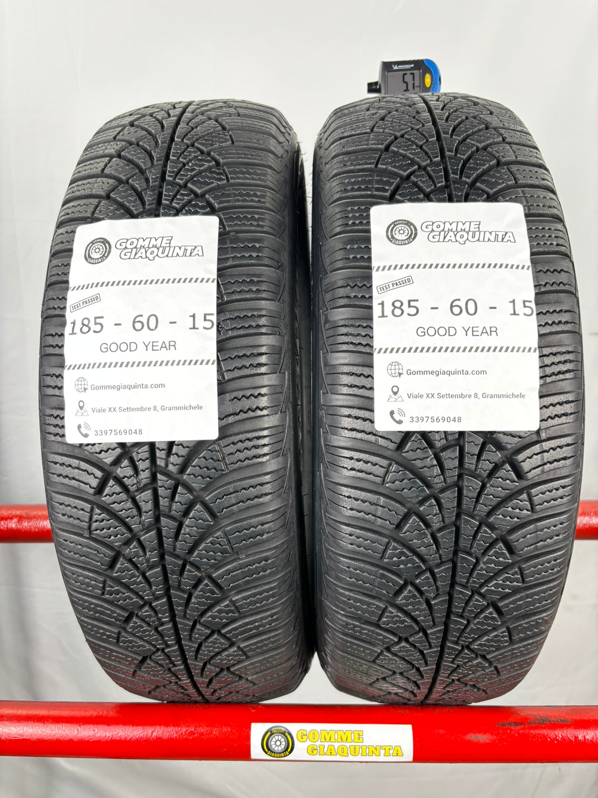 Pneumatici usati 185 60 r15 84T Gomme Invernale 2 PZ Good Year Batt 5.7mm Dot 19