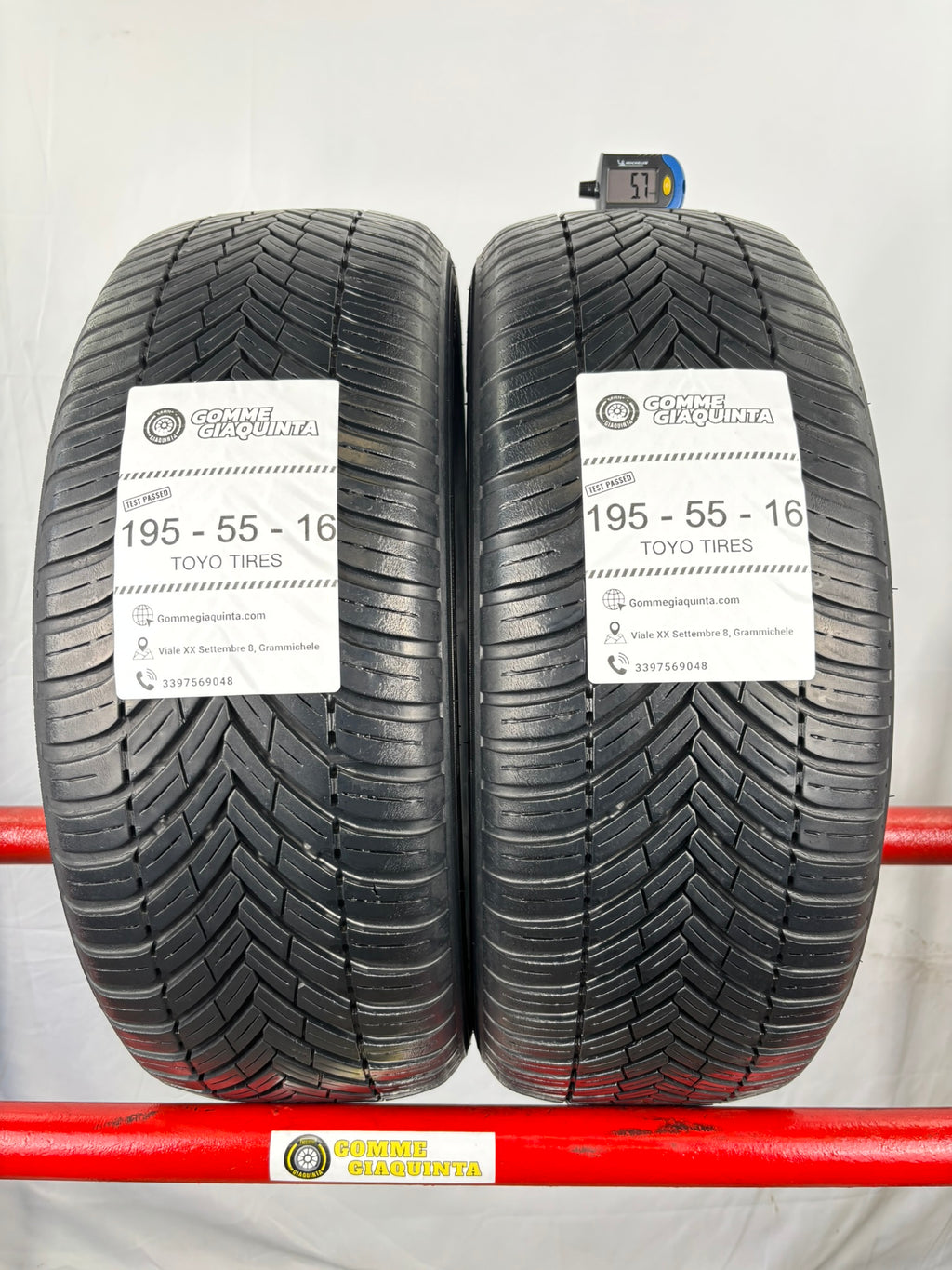 Pneumatici usati 195 55 r16 91v Gomme Estive 2 PZ Toyo-tires Batt 5,7mm Dot 21