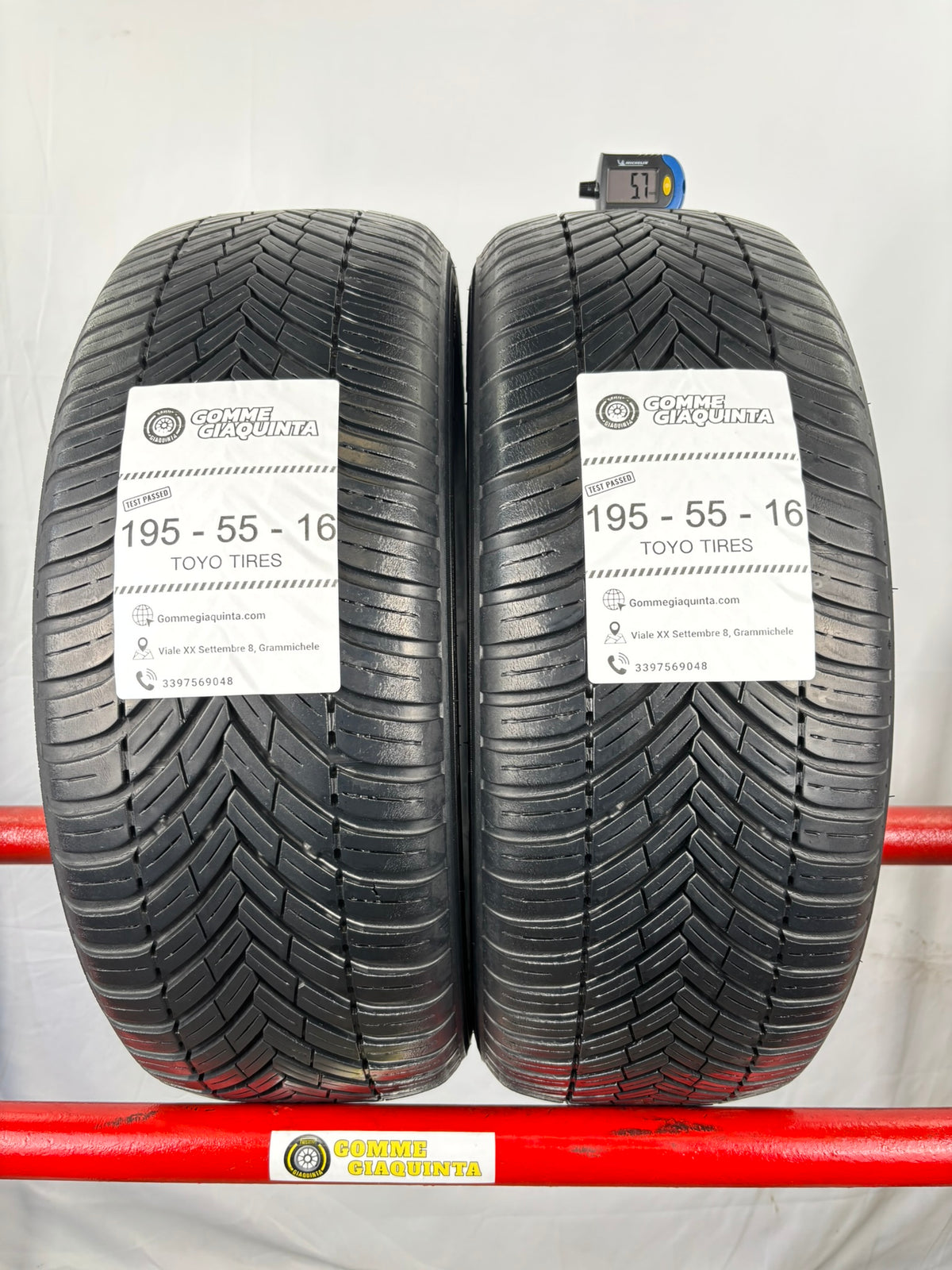 Pneumatici usati 195 55 r16 91v Gomme Estive 2 PZ Toyo-tires Batt 5,7mm Dot 21