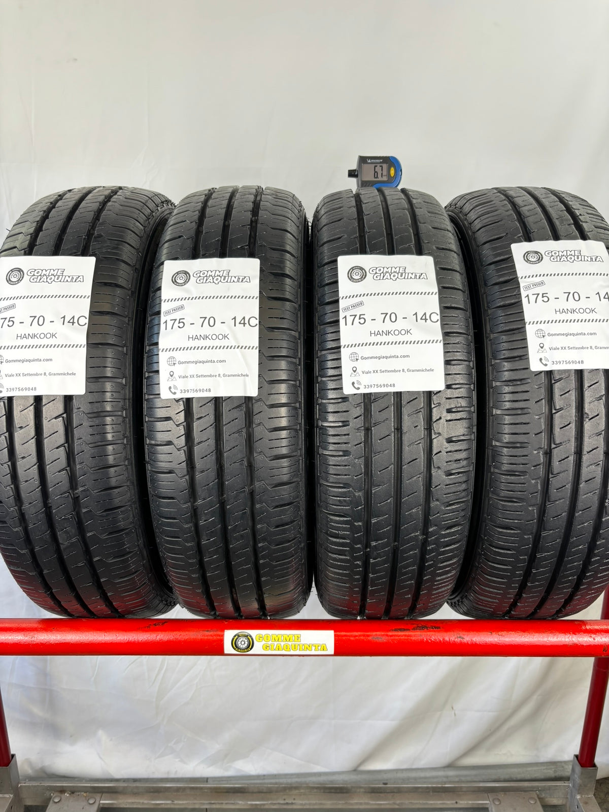 Pneumatici usati 175 70 r14 95T Gomme Estivo 4 PZ Hankook Batt 6,7mm Dot 21