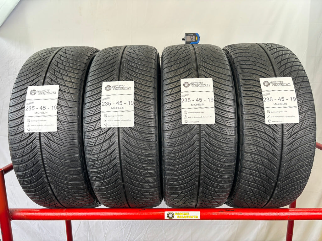 Pneumatici usati 235 45 r19 99V Gomme Invernale 4 PZ Michelin Batt 5,8mm Dot 19