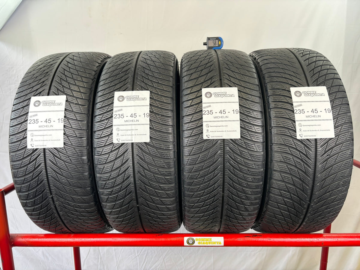 Pneumatici usati 235 45 r19 99V Gomme Invernale 4 PZ Michelin Batt 5,8mm Dot 19