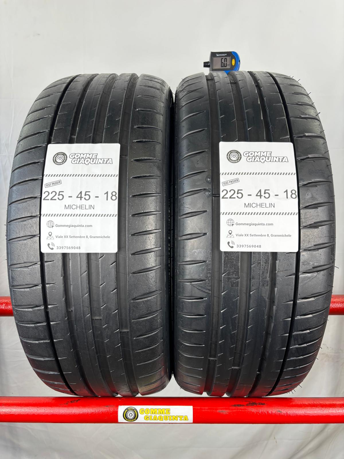 Pneumatici usati 225 45 r18 91W Gomme Estivo 2 PZ Michelin Batt 6,0mm Dot 21