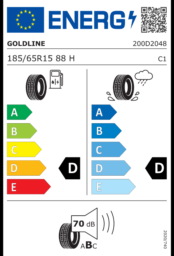 185/65 R15 88H Goldline GLP101